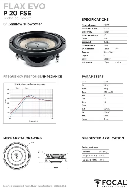 Subwoofer Focal Expert 8" 20cm P20FSE - Image 7