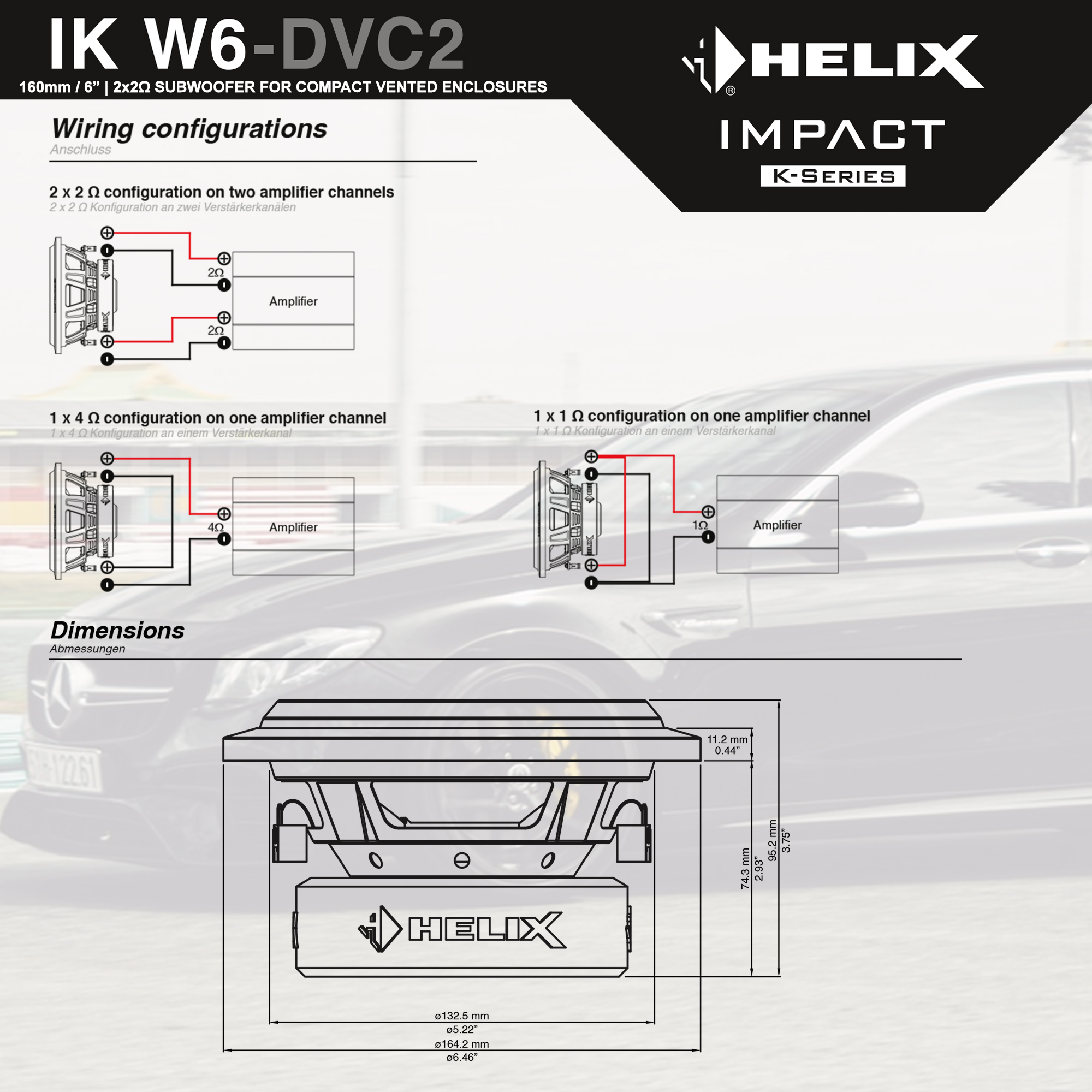 Subwoofer 16,5cm Helix IK W6 DVC2 (1un) - Image 6