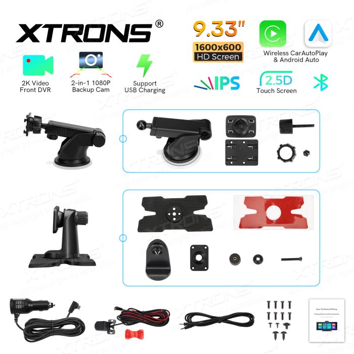 Monitor Android Auto e Apple CarPlay 9.33" c/ câmera traseira - Image 11