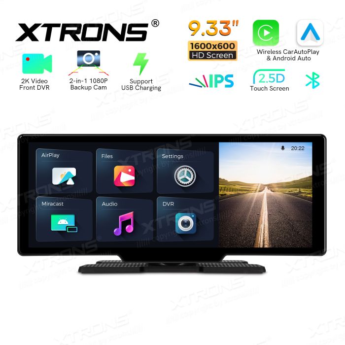 Monitor Android Auto e Apple CarPlay 9.33" c/ câmera traseira - Image 5