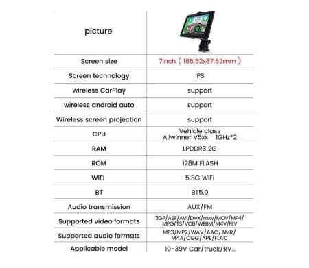Monitor Android Auto e Apple CarPlay 7" Ventosa - Image 7