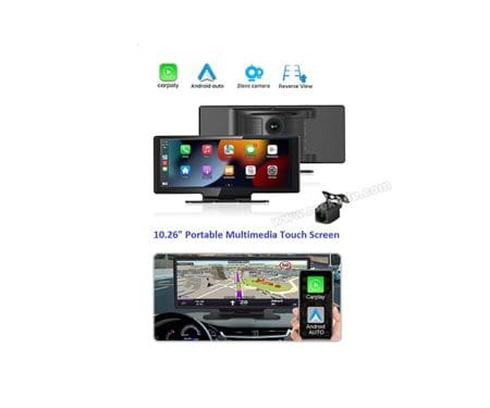 Monitor Android Auto e Apple CarPlay 9,33" c/ câmera traseira e DVR frontal - Image 5