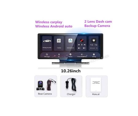 Monitor Android Auto e Apple CarPlay 9,33" c/ câmera traseira e DVR frontal - Image 7